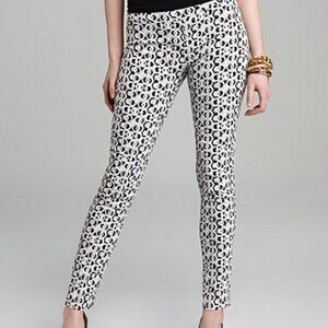 Diane von Furstenberg Rihanna Hex Maze Jacquard Black and White Pants, 6